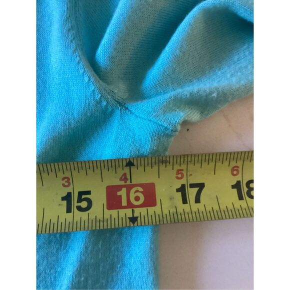 Lilly Pulitzer Open Cardigan Sz L Turquoise Long Sleeve - Picture 4 of 7